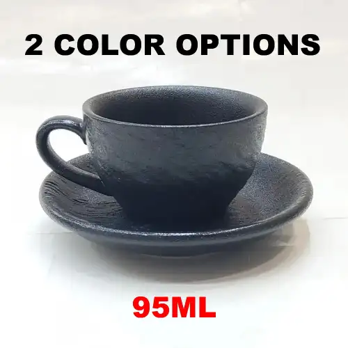 #BSEG90; Ceramic coffee cup with saucer 95ml