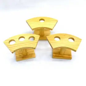 #BT0395; Wooden Temaki Hand Roll Stand 3 Holes