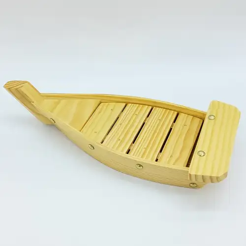 #BT0340 ;Wooden sushi boat 33cm  