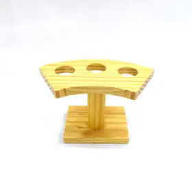 #BT0395; Wooden Temaki Hand Roll Stand 3 Holes