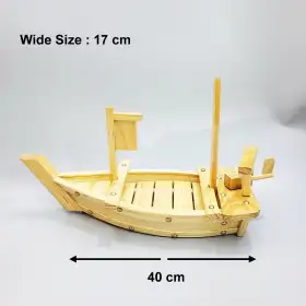 #BT6054; Wooden sushi boat 40x17cm