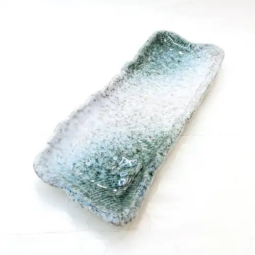 #BY-0181B; Ceramic rectangular plate 12 inches