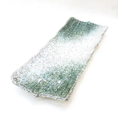 #BY-0198B; Ceramic rectangular plate 15 inches