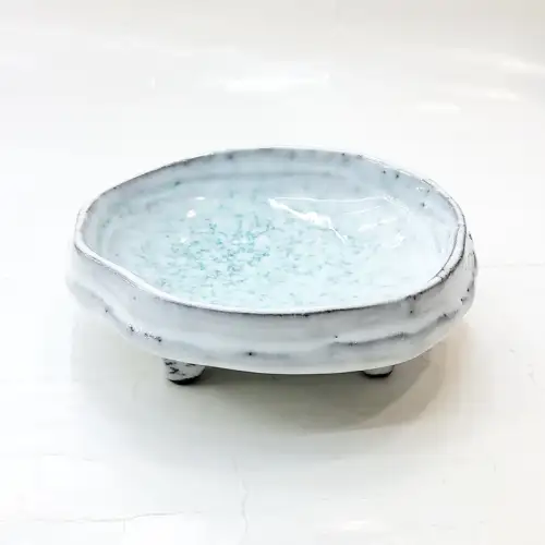 #BY-0273C; Ceramic bowl with stand 5 inches