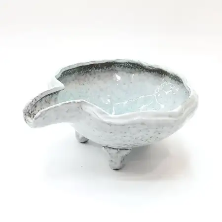 #BY-0280C; Ceramic bowl with stand 7.5 i..
