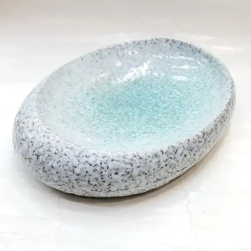 #BY-0457C; Ceramic oval plate 12 inches