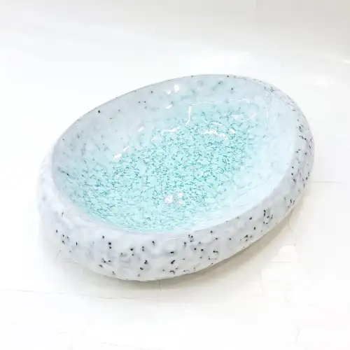 #BY-0464C; Ceramic oval plate 7.5 inches