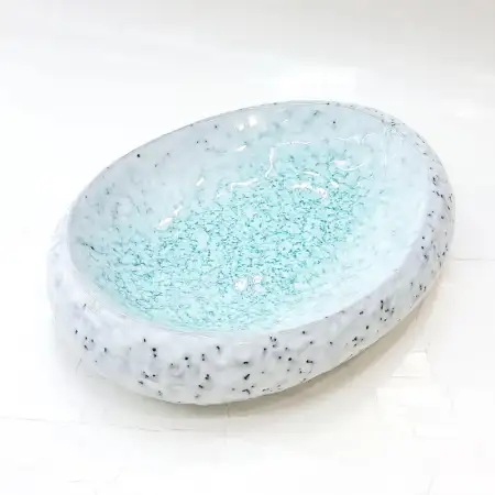 #BY-0471C; Ceramic oval plate 9 inches..