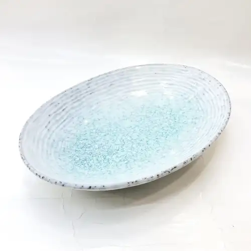 #BY-0570C; Ceramic oval plate 11 inches