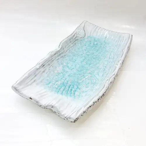 #BY-0587C; Ceramic rectangular plate 12 inches 