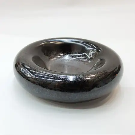 #BY-3175BK; Ceramic donut shape bowl 6.2..