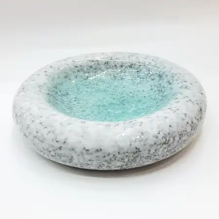 #BY-3373C; Ceramic donut shape bowl 9.5 ..