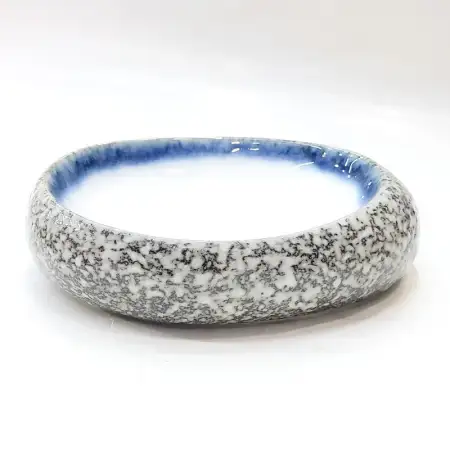#BY-7877; Ceramic 7.5 inches oval plate..