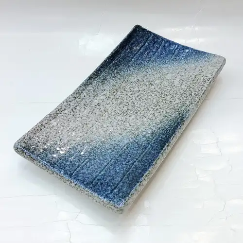 #BY-9802A; Ceramic rectangular plate 8.5 inches