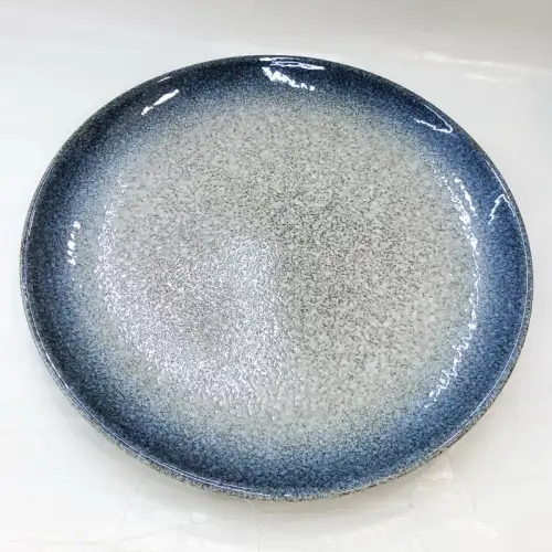 #BY-9888A; Ceramic round plate 12.25 inches