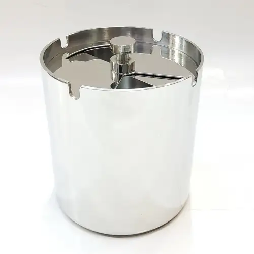 #CD10109; Stainless steel ashtray round Dia. 10xH10.9cm