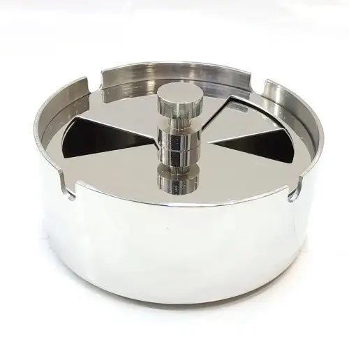 #CD104; Stainless steel ashtray round Dia. 10xH4cm