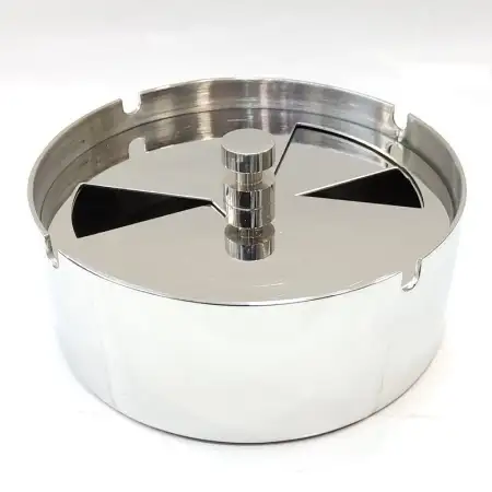 #CD1285; Stainless steel ashtray round D..