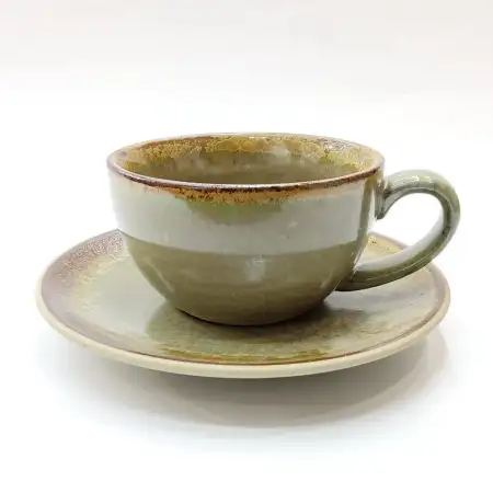 #CH-6350; Ceramic Latte cup with saucer ..