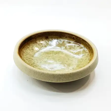 #CH-6466; Ceramic saucer 3.6 inches..