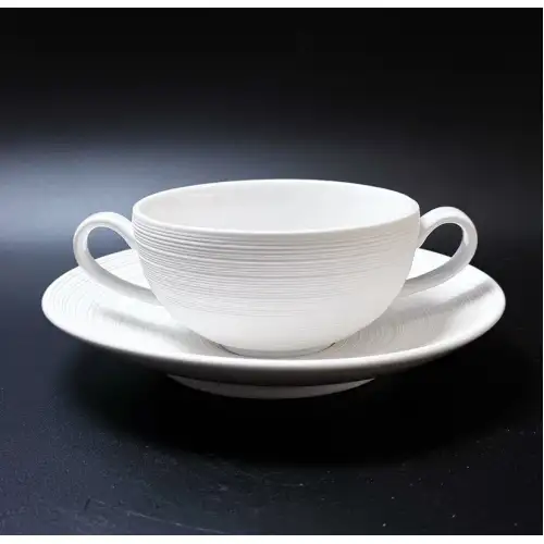 #CM5339; Ceramic soup bowl with saucer