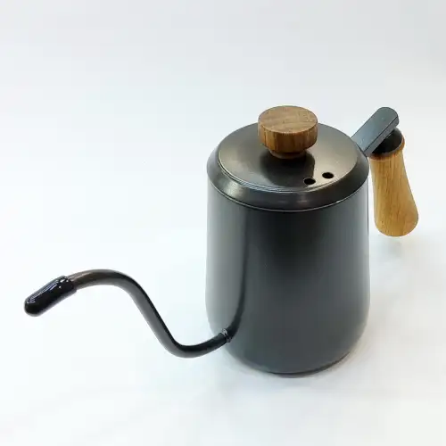 #DR-MB350BK; Stainless steel 350ml coffee pot wood handle BK