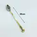 #HM0104; Stainless steel ice tea spoon w. golden color