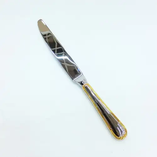 #HM9924; Stainless steel dessert knife w. golden color