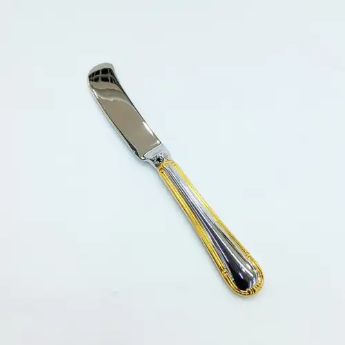 #HM9931; Stainless steel butter knife w. golden color