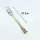 #HM9948; Stainless steel table fork w. golden color