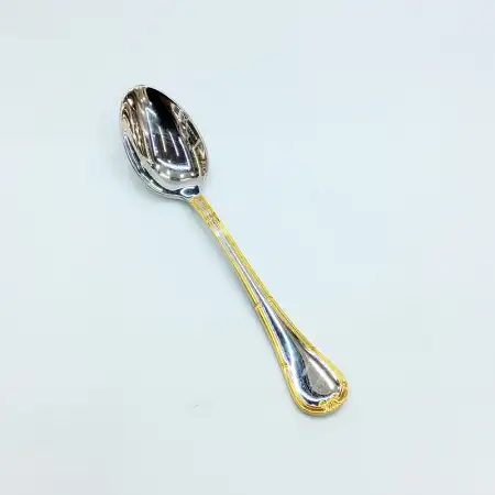 #HM9962; Stainless steel tea spoon w. go..