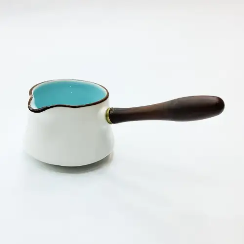 #HN0276-BW; Ceramic sauce bowl with handle BW