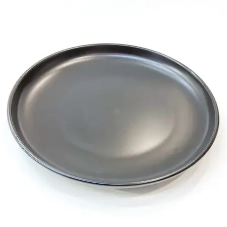 #HN0313-BK; Ceramic rd. plate 17cm black..