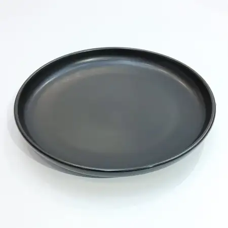 #HN0375-BK; Ceramic rd. plate 24cm BK..