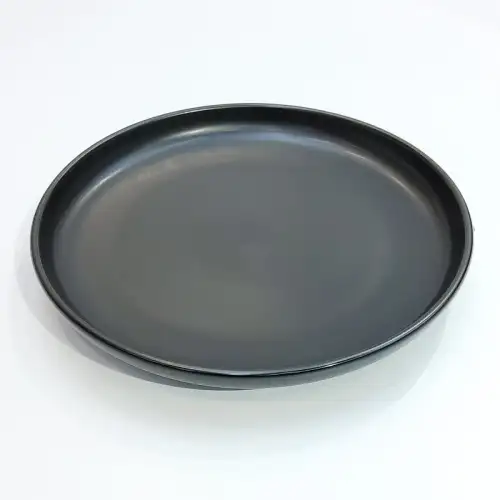 #HN0375-BK; Ceramic rd. plate 24cm BK