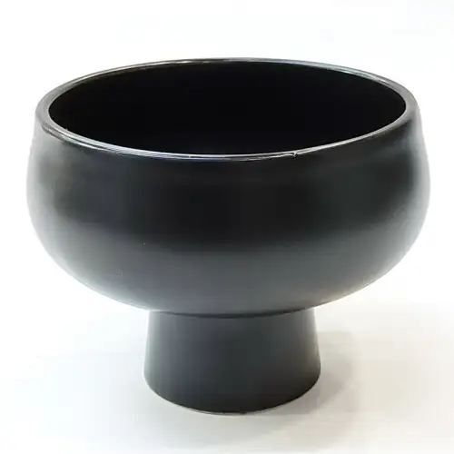 #HN0696-BK; Ceramic dessert bowl w. stand BK