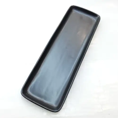 #HN2751-BK; Ceramic plate 33x11cm BK