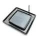 #HN2768-BK; Ceramic square plate 18cm BK