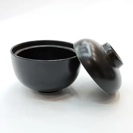 #HN7371-BK; Ceramic miso bowl 4" BK..