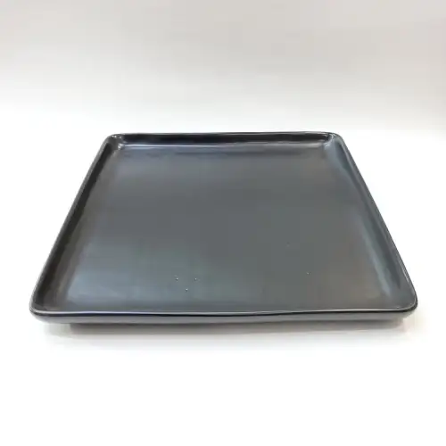 #HN8783-BK; Ceramic plate square 25cm BK