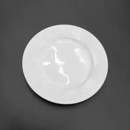 #HT2047; Ceramic round plate 8 inches..