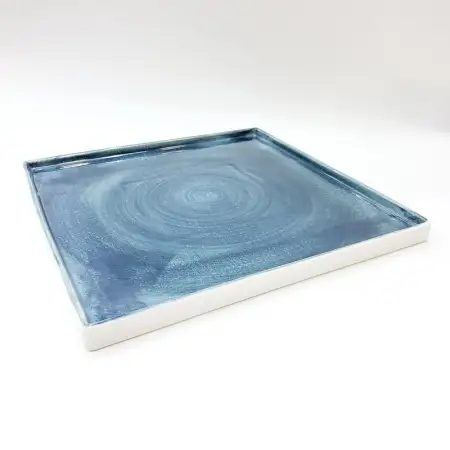 #KA0458; Ceramic square plate 10.5 inche..