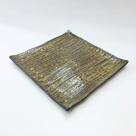 #KA4791; Ceramic square plate 10 inches..