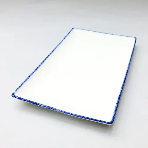 #KH7143; Ceramic rectangular plate 10.5 inches