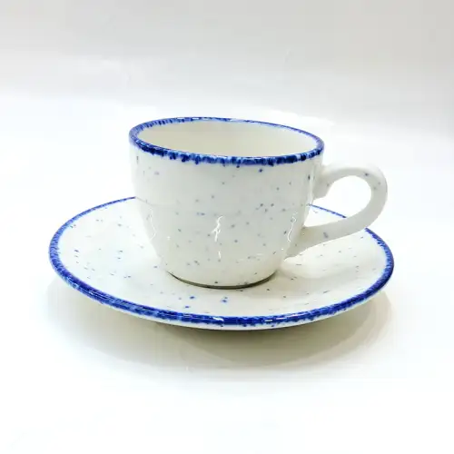 #KHE100-P; Ceramic coffee cup with saucer 100ml