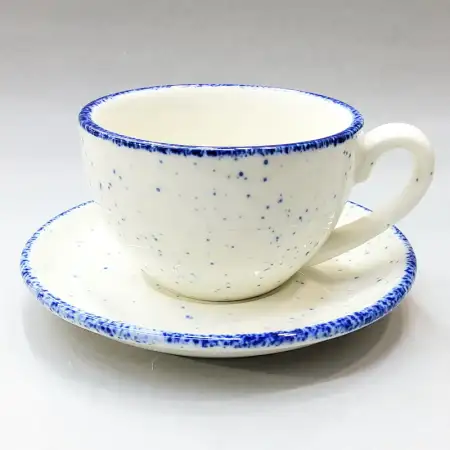 #KHEG220-P; Ceramic coffee cup with sauc..