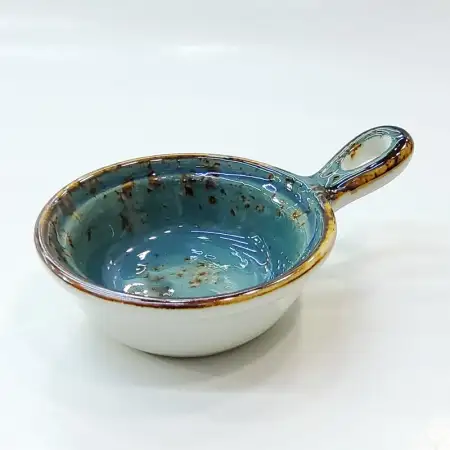 #KK1042-BL; Ceramic sauce dish with hand..