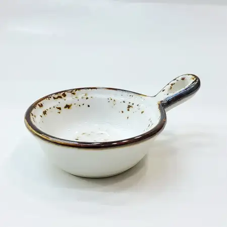 #KK1042-WT; Ceramic sauce dish with hand..