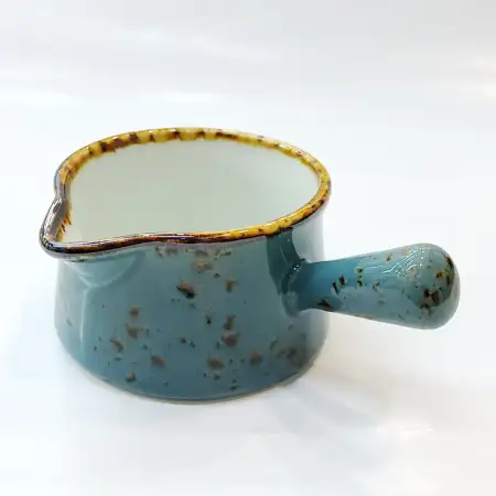 #KK1066-BL; Ceramic cream pot with handl..