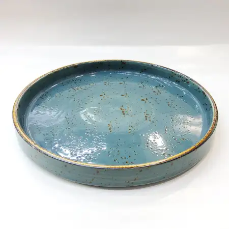 #KK1073-BL; Ceramic deep plate 10.25 inc..